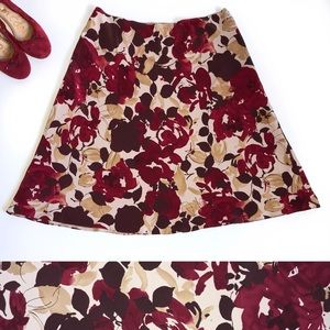 Ann Taylor 100% silk floral print career skirt